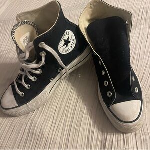 Converse‎ Chuck Taylor all star black high top lift platform canvas sneakers, 8